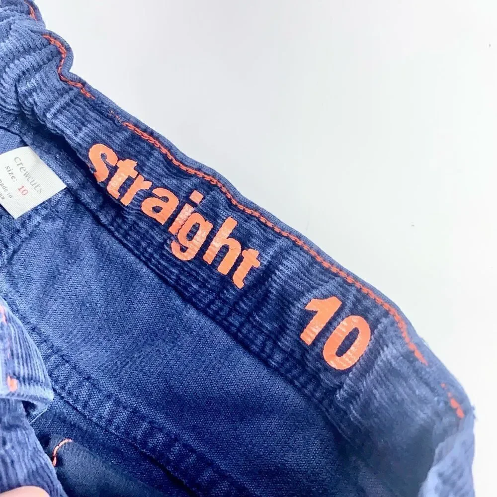 Crewcuts navy corduroy straight leg pants 10
